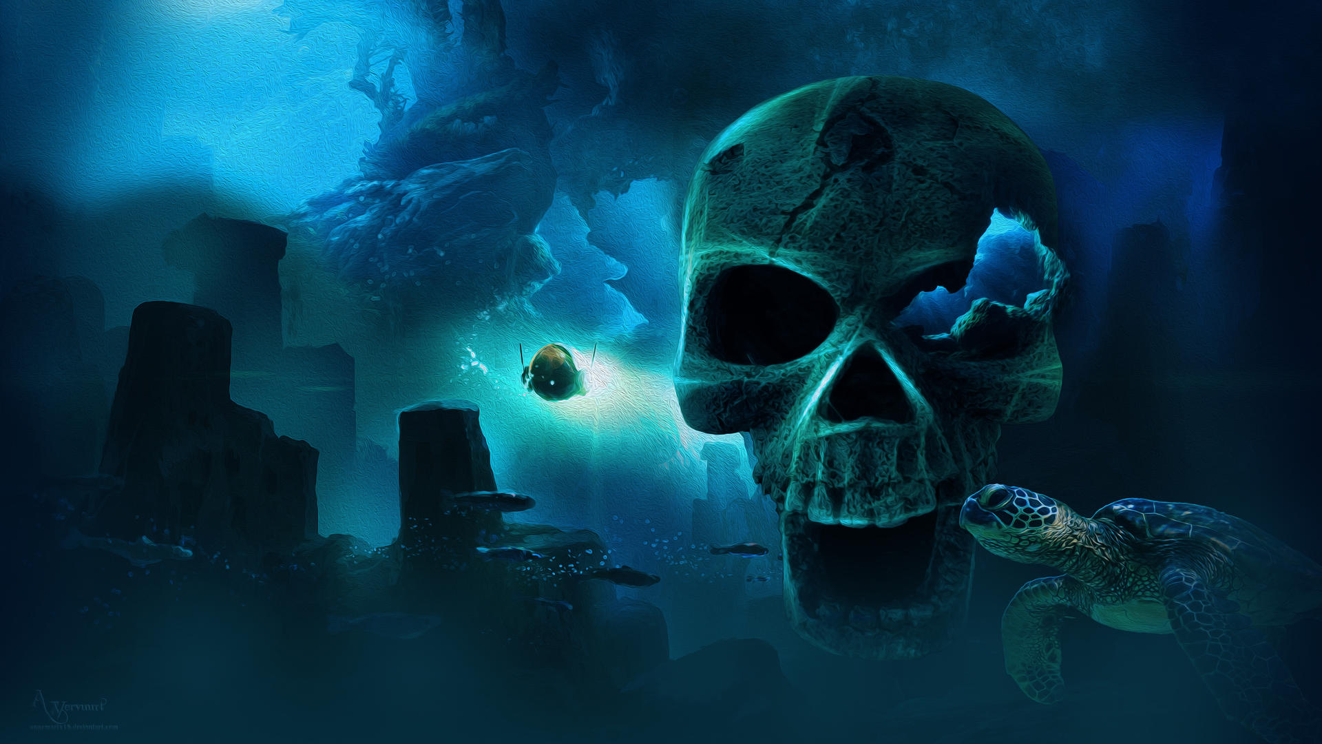 Skull Underwater
 Wallpapers