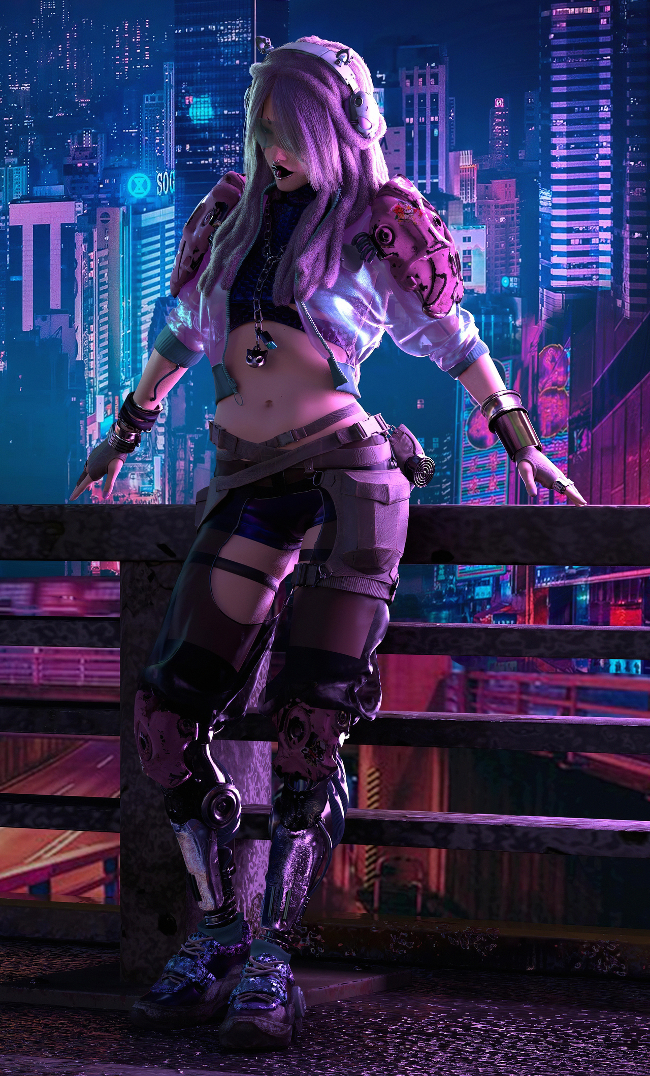 Woman In Cyberpunk City
 Wallpapers