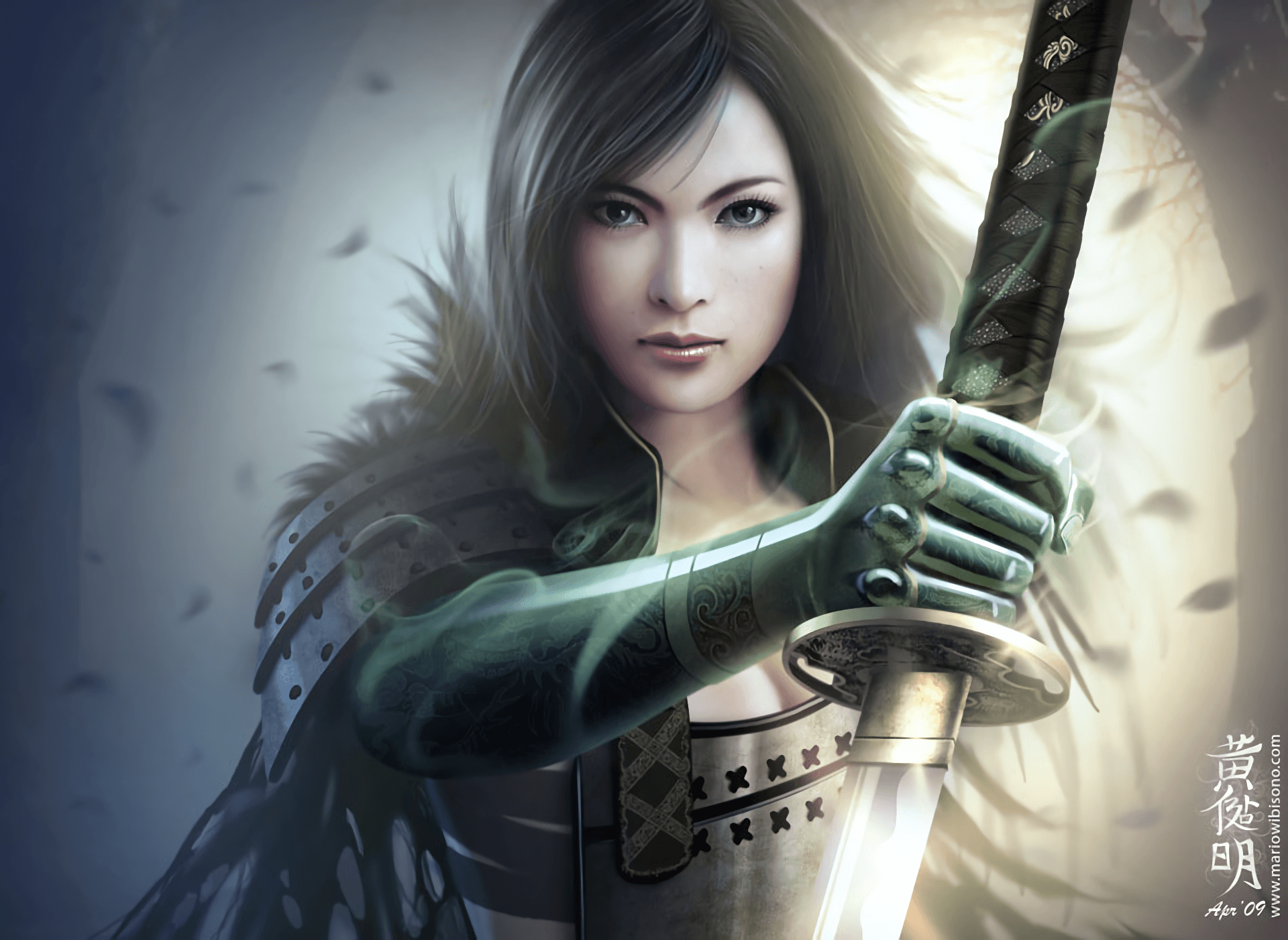 Woman Samurai Warrior With Sword
 Wallpapers