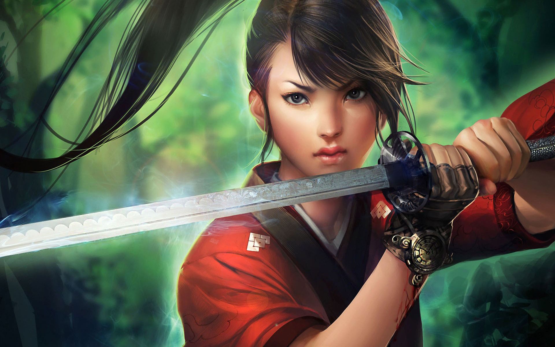 Woman Samurai Warrior With Sword
 Wallpapers