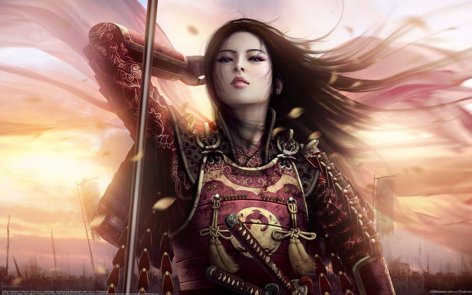 Woman Samurai Warrior With Sword
 Wallpapers