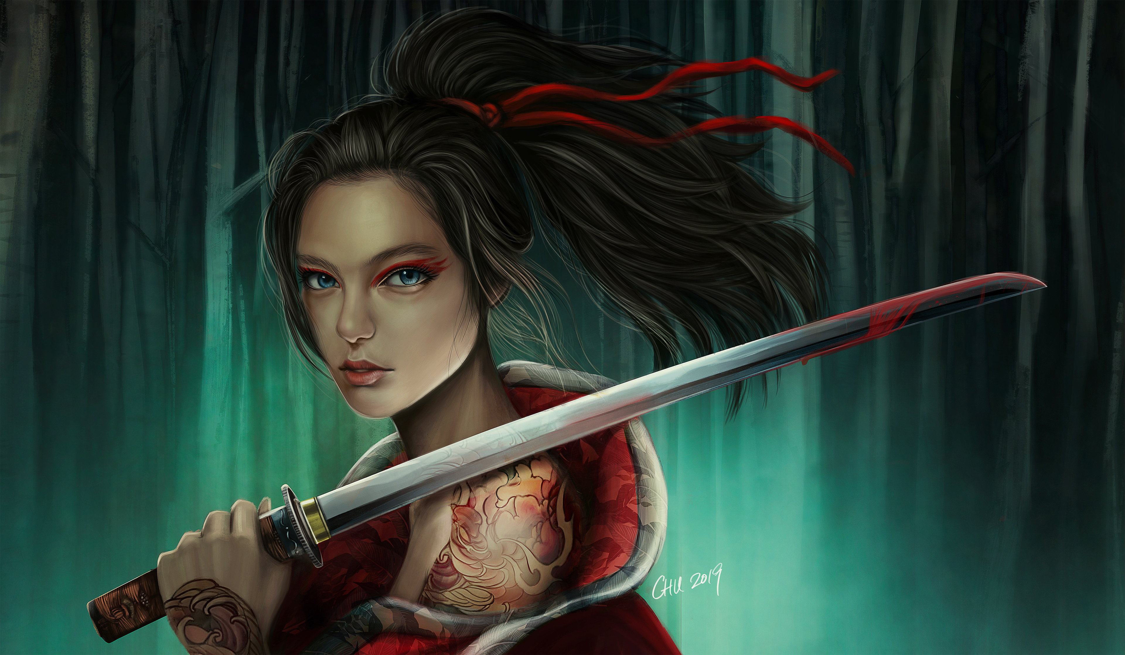 Woman Warrior With Sword Cool
 Wallpapers