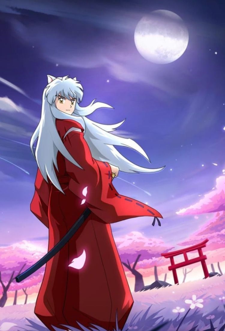 Woman With Sakura Full Moon
 Wallpapers