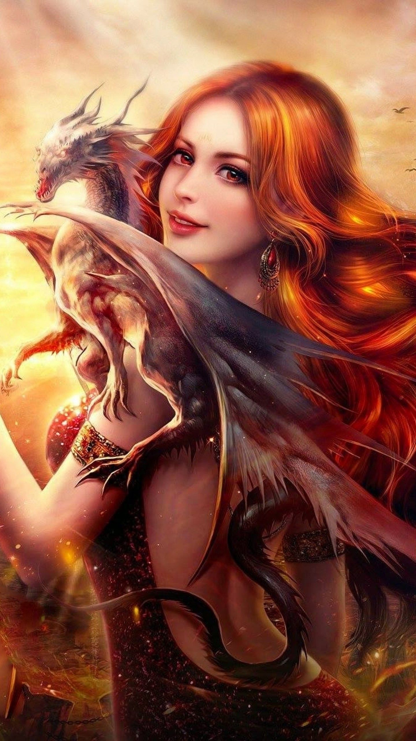 Women Warrior Long Hair Fantasy Girl
 Wallpapers