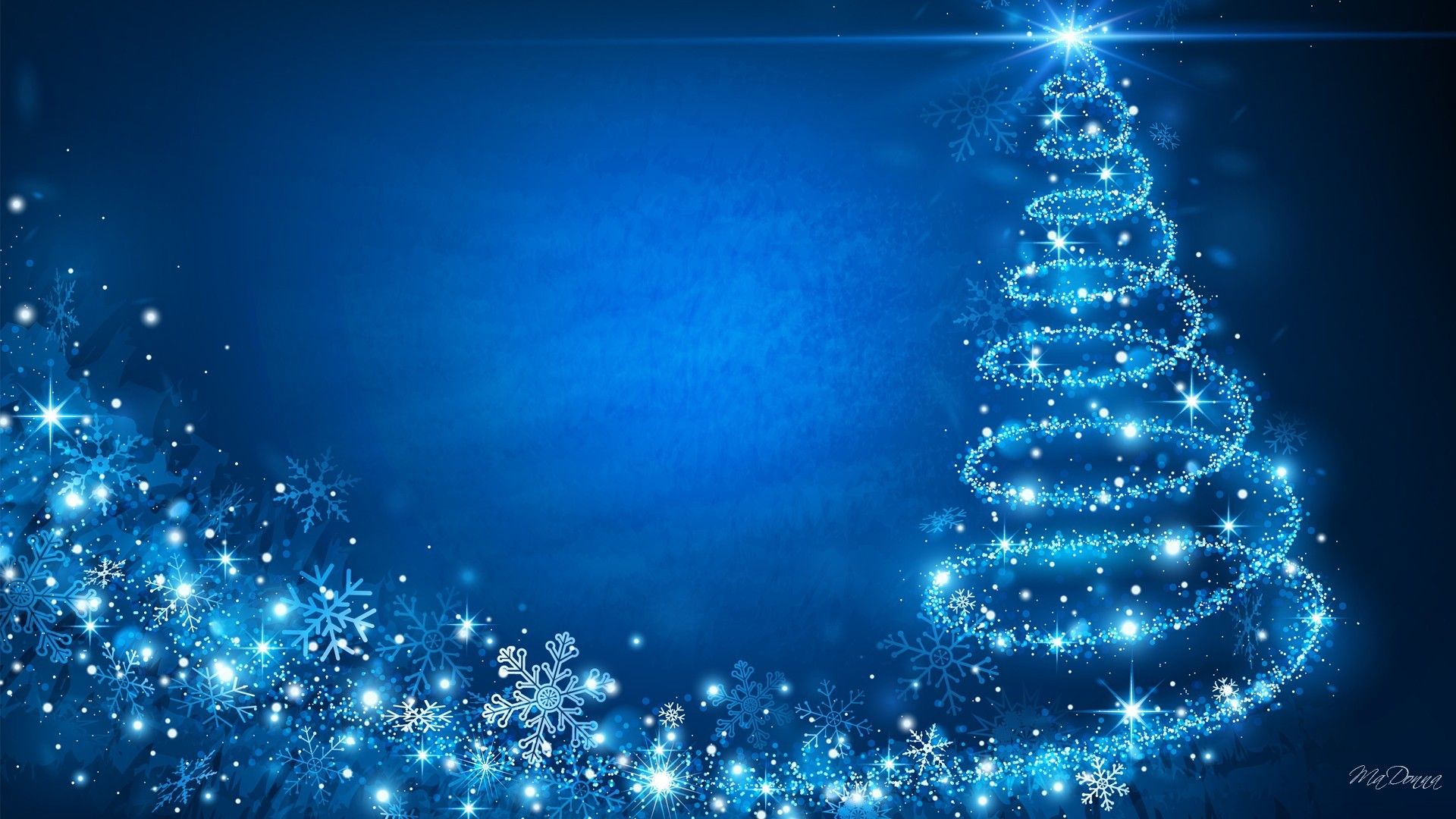 Artistic Blue Christmas Tree Wallpapers