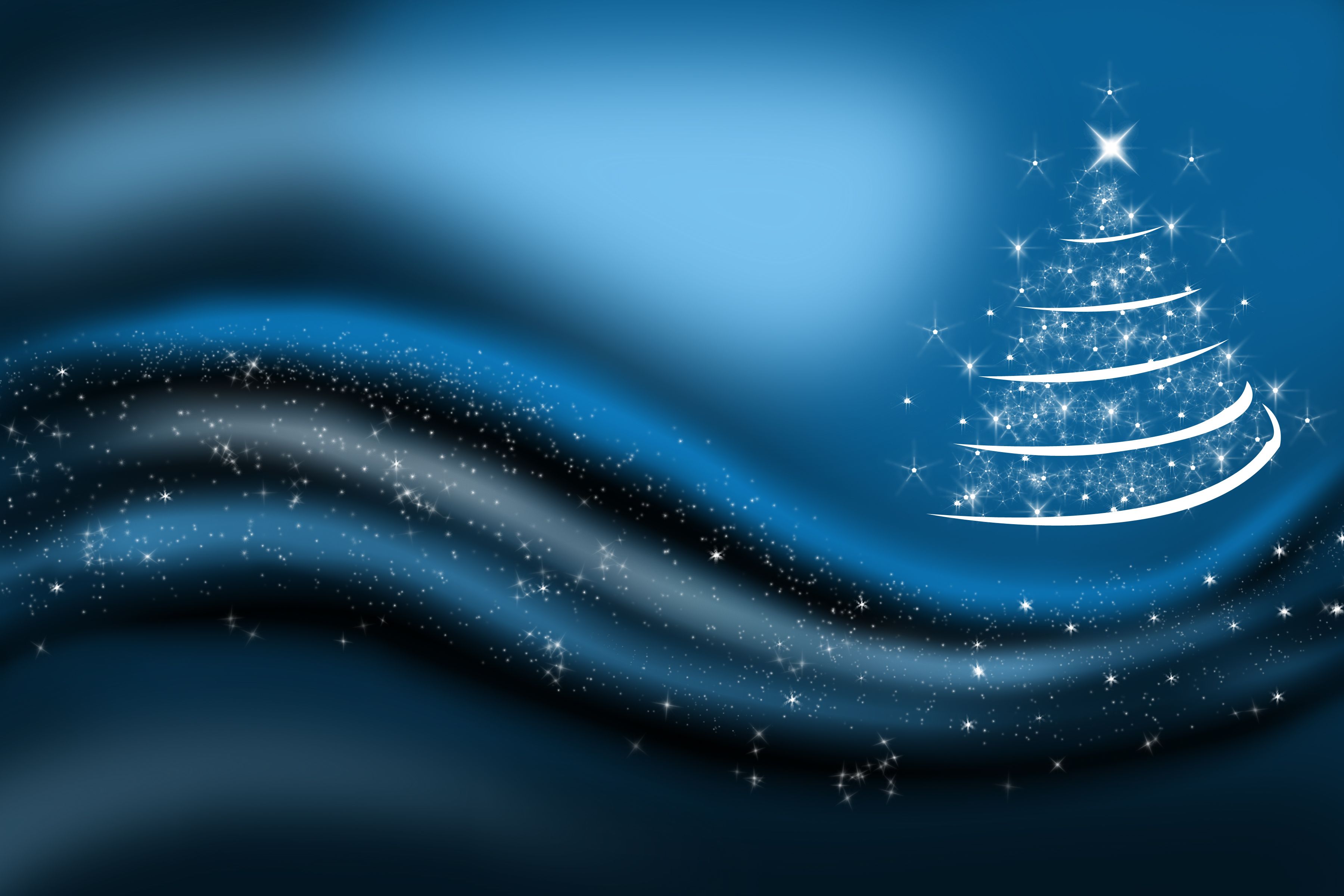 Artistic Blue Christmas Tree Wallpapers