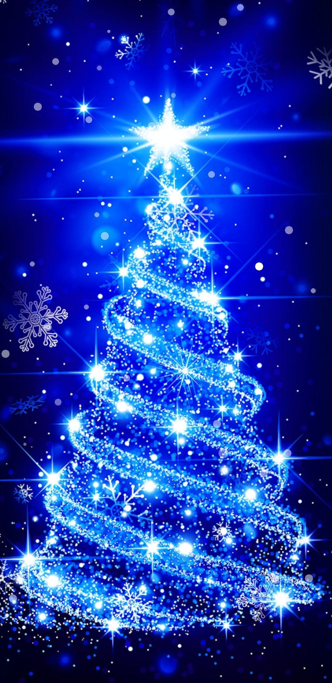 Artistic Blue Christmas Tree Wallpapers