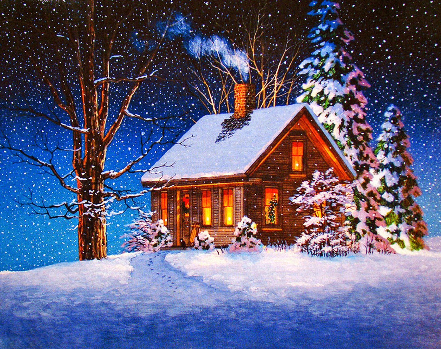 Christmas Cabin Wallpapers