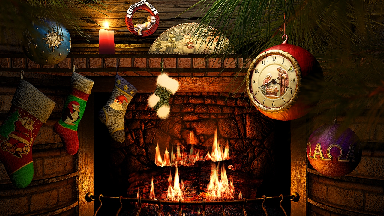 Christmas Fireplace Wallpapers