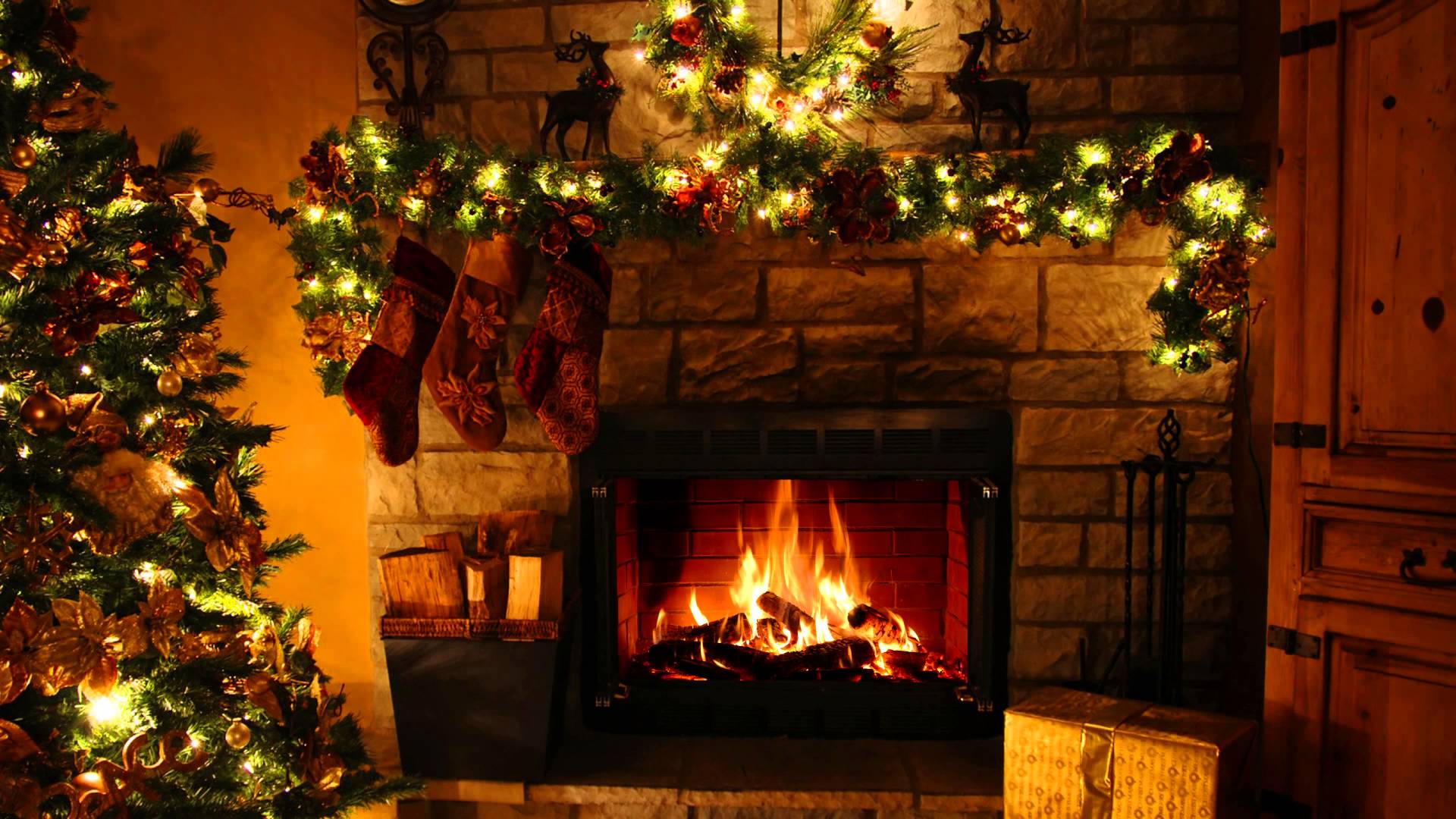 Christmas Fireplace Desktop Wallpapers