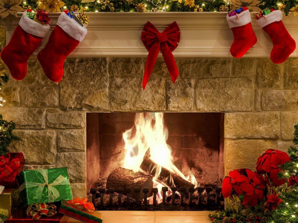 Christmas Fireplace Desktop Wallpapers