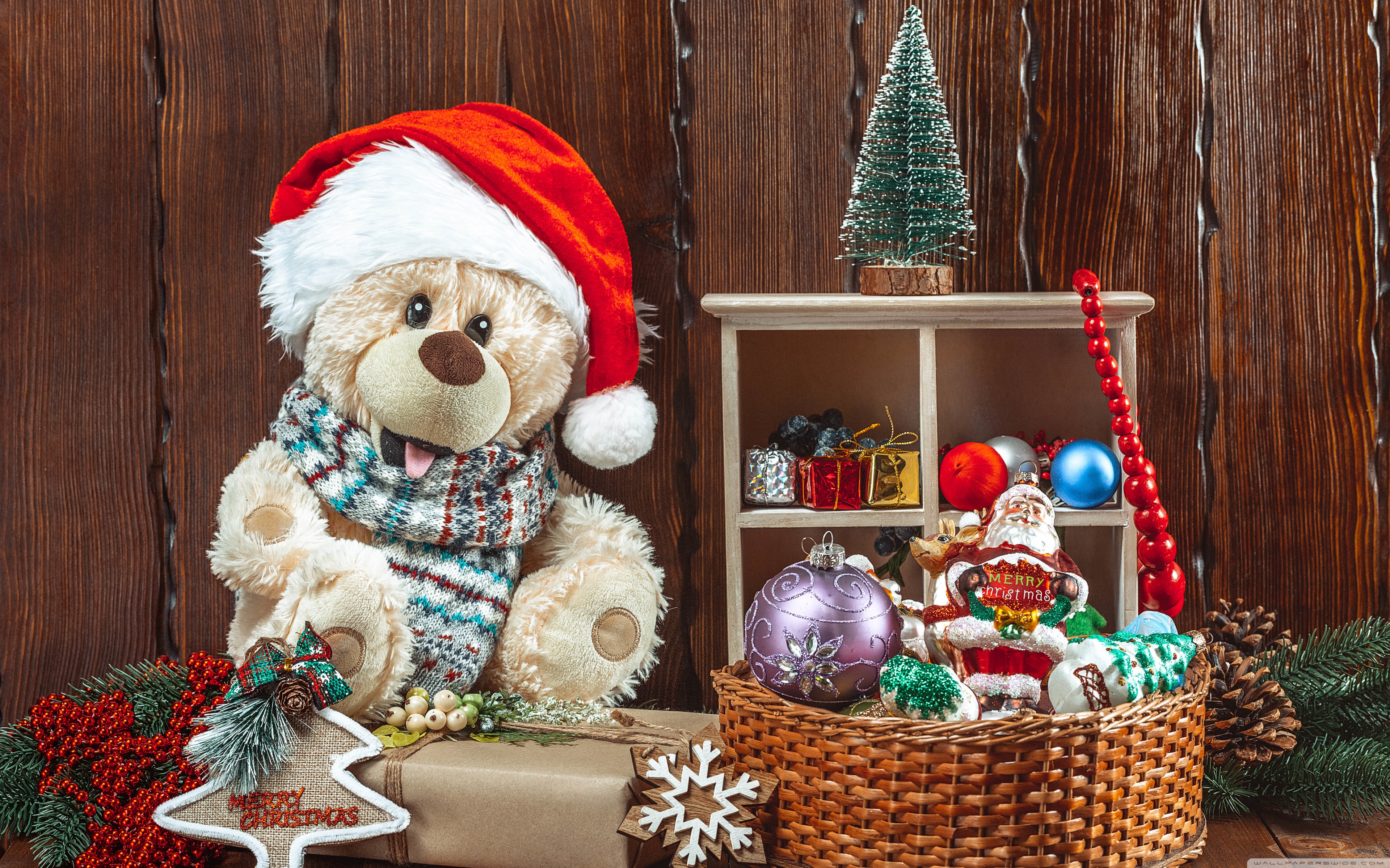 Christmas Gift Teddy Bear Wallpapers