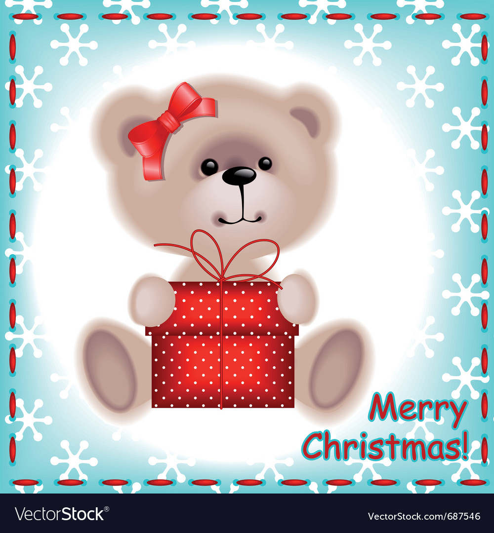 Christmas Gift Teddy Bear Wallpapers