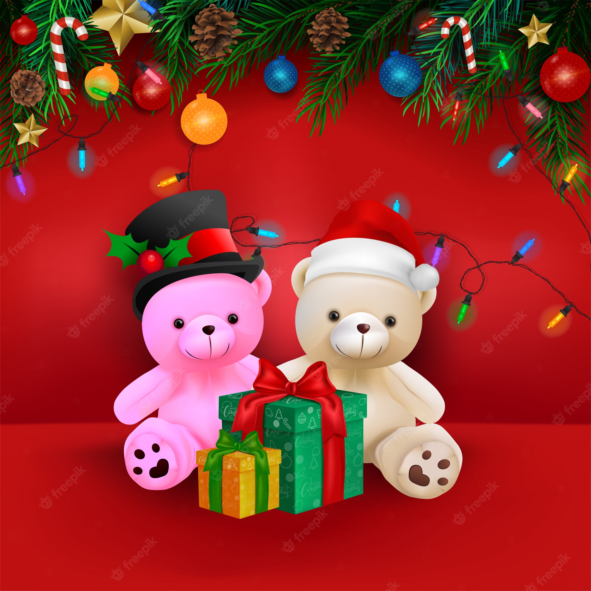 Christmas Gift Teddy Bear Wallpapers