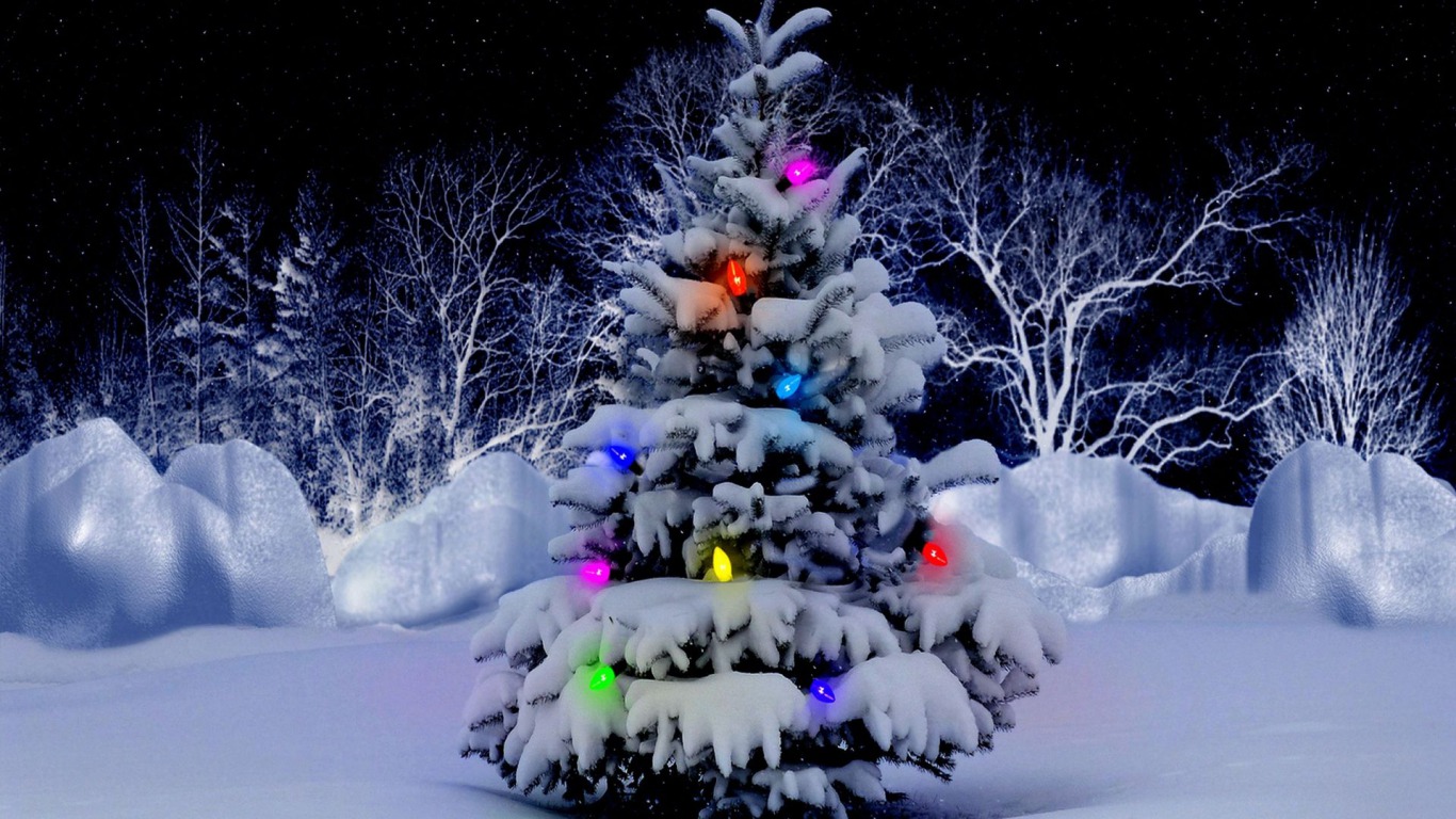 Christmas Lights Snow Wallpapers