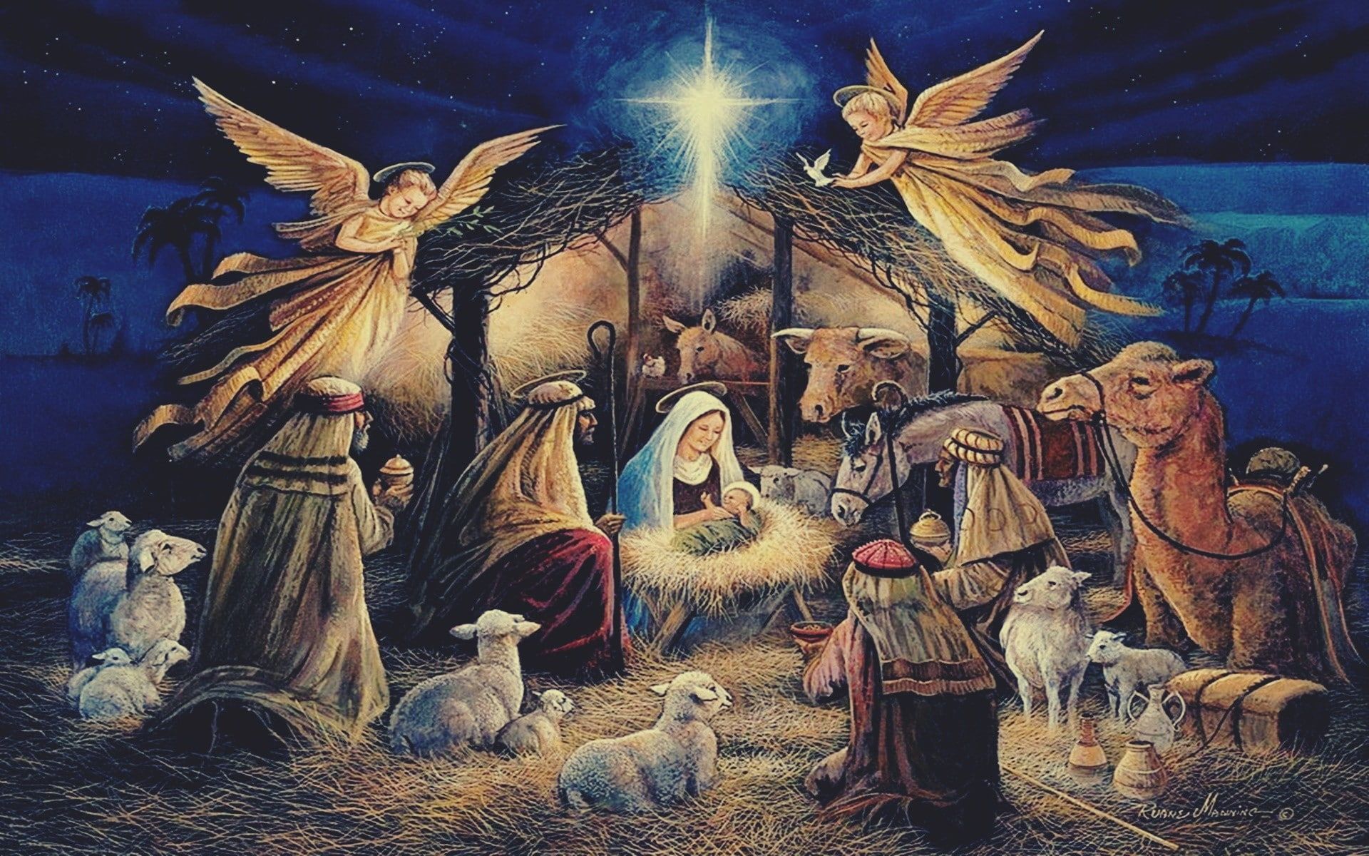 Christmas Nativity Angels Wallpapers