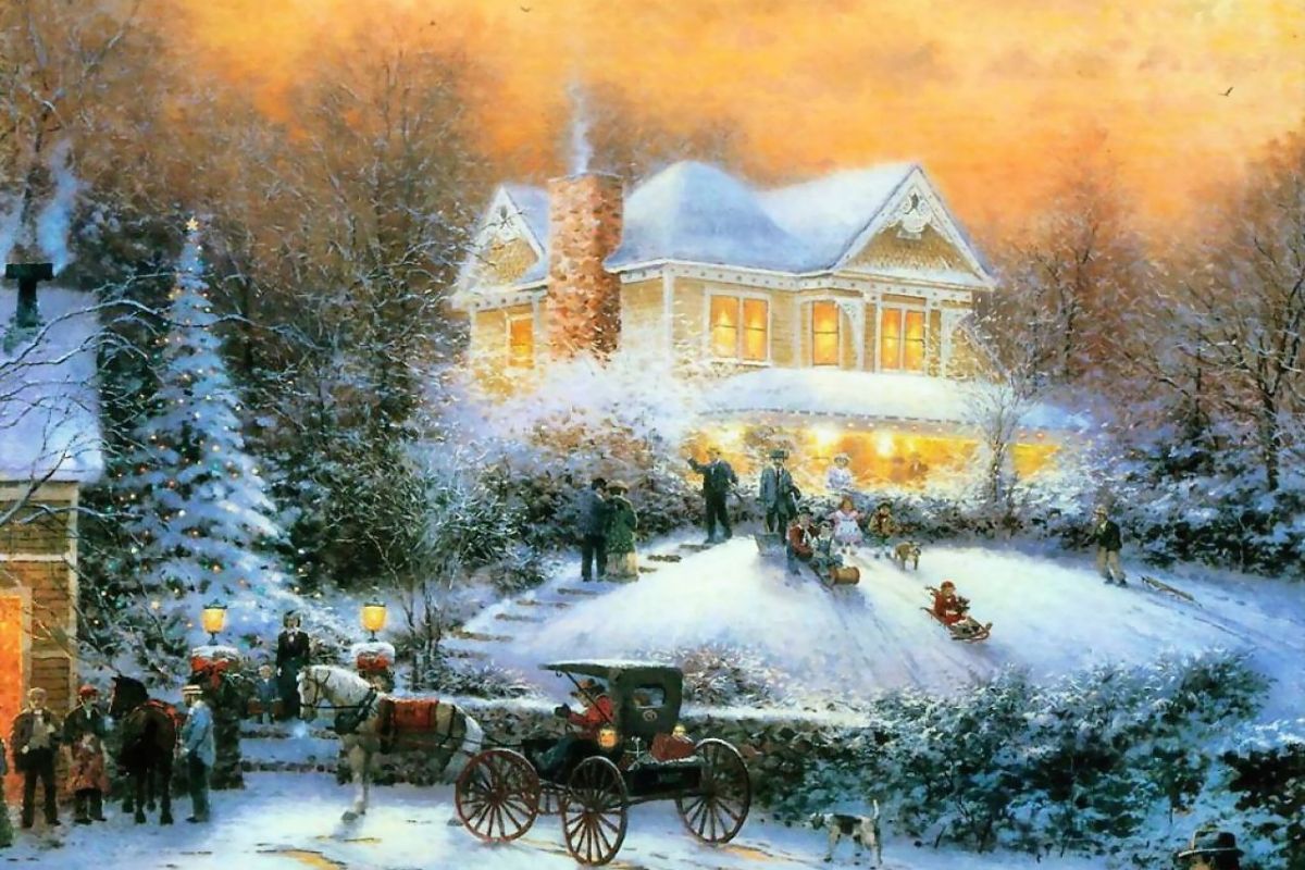 Christmas Thomas Kinkade Winter Wallpapers