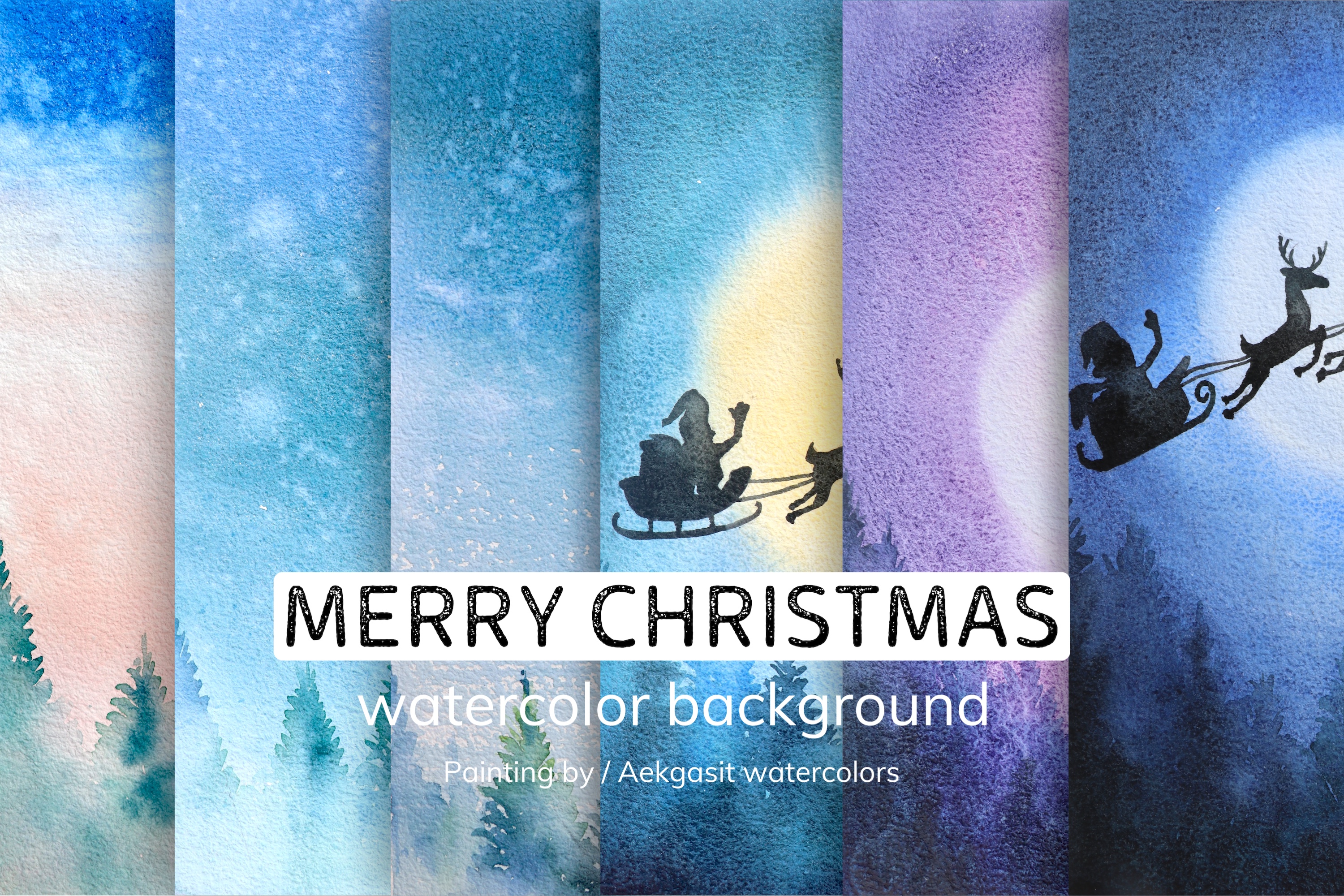 Christmas Watercolor Wallpapers