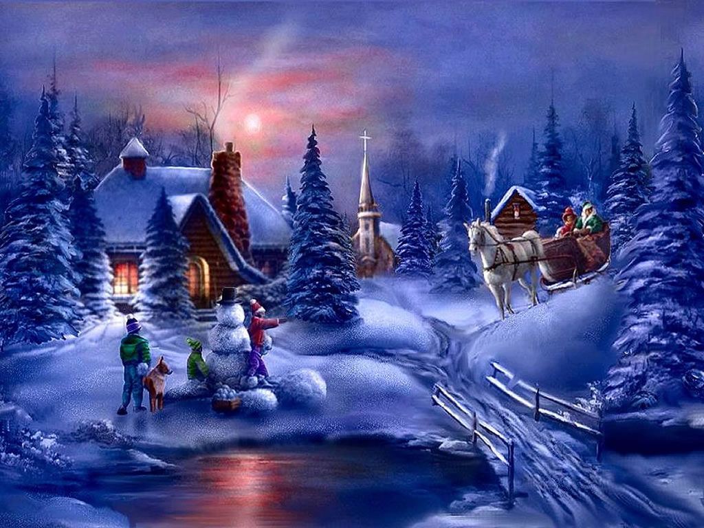 Christmas Winter Scenes Wallpapers