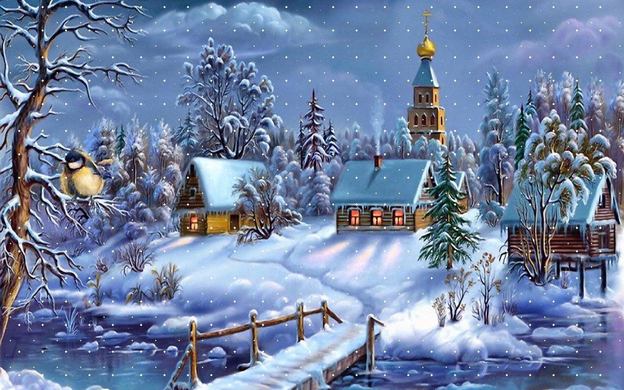 Christmas Winter Scenes Wallpapers