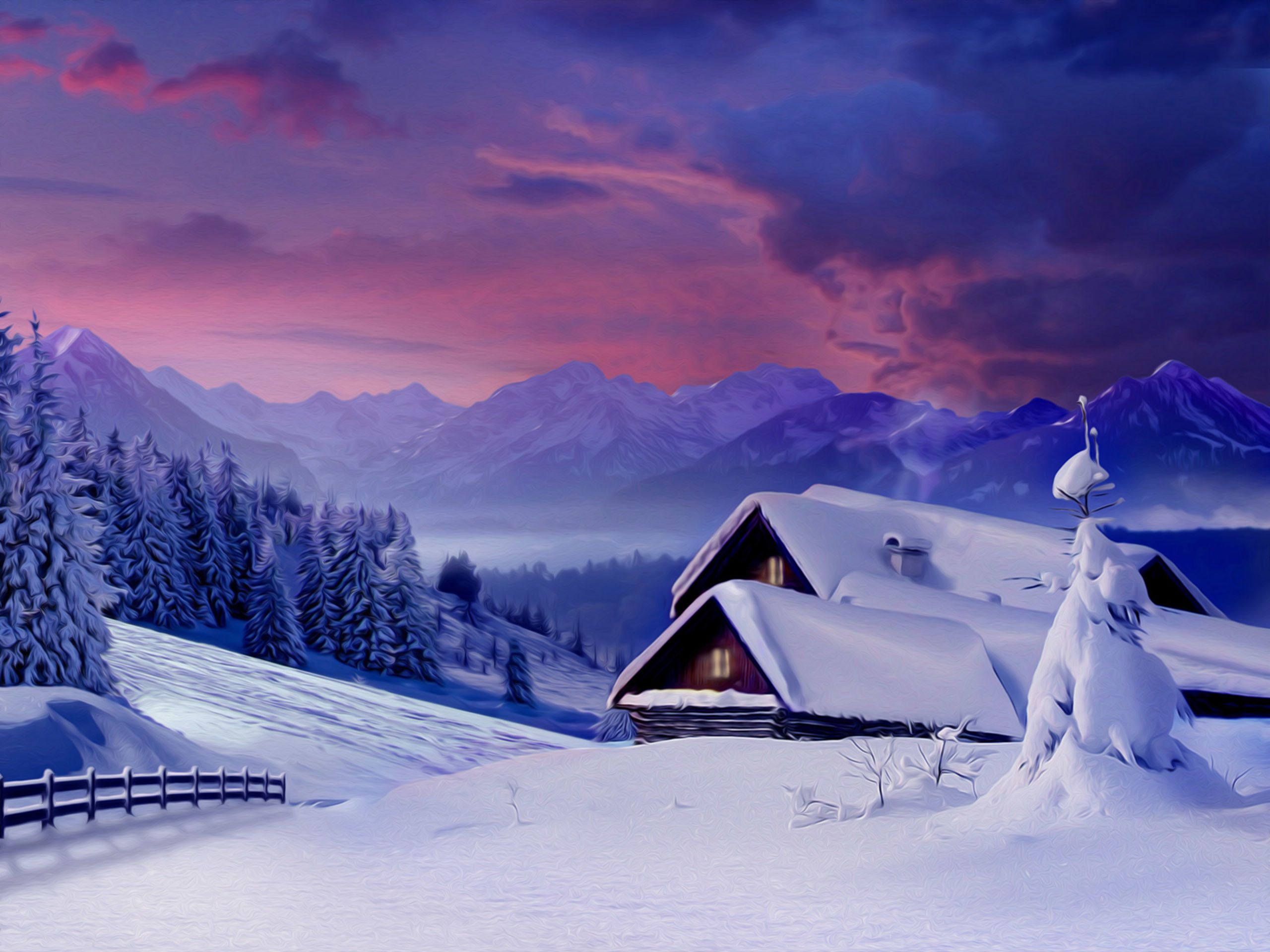 Christmas Winter Scenes Wallpapers