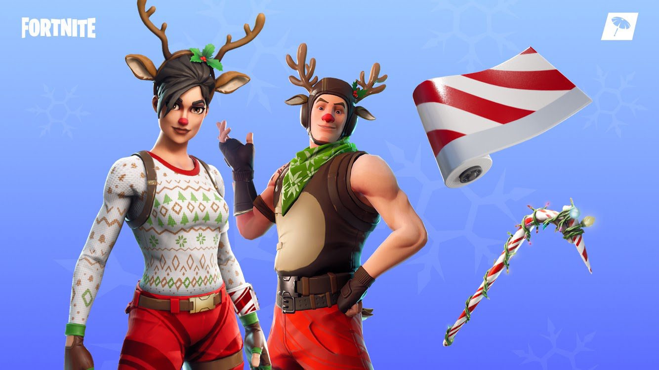 Christmas With Red Nose Raider Fortnite Wallpapers