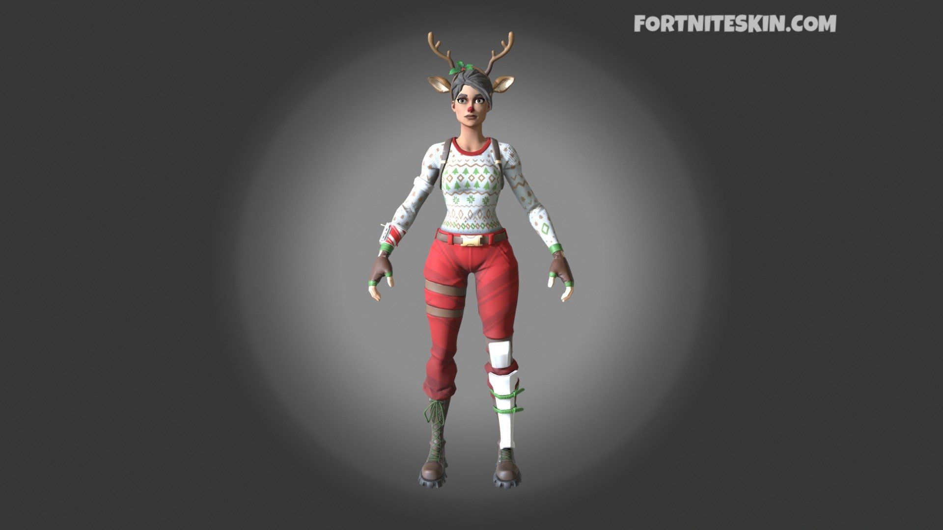 Christmas With Red Nose Raider Fortnite Wallpapers