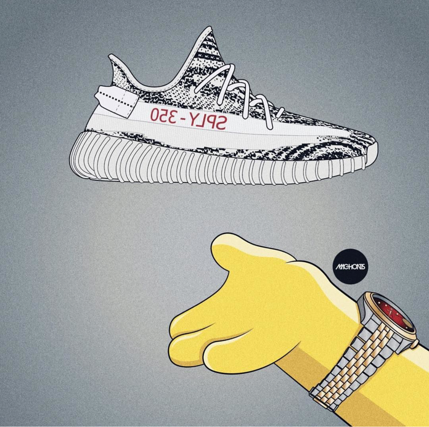 Yeezy Shoes Cartoon Wallpapers