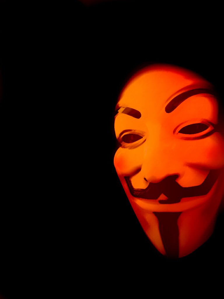 Anonymous With Orange Eyes Wallpapers