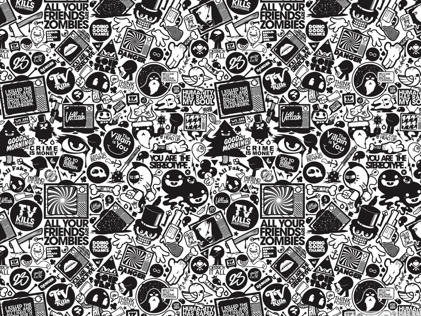 Cartoon Black And White Wallpapers