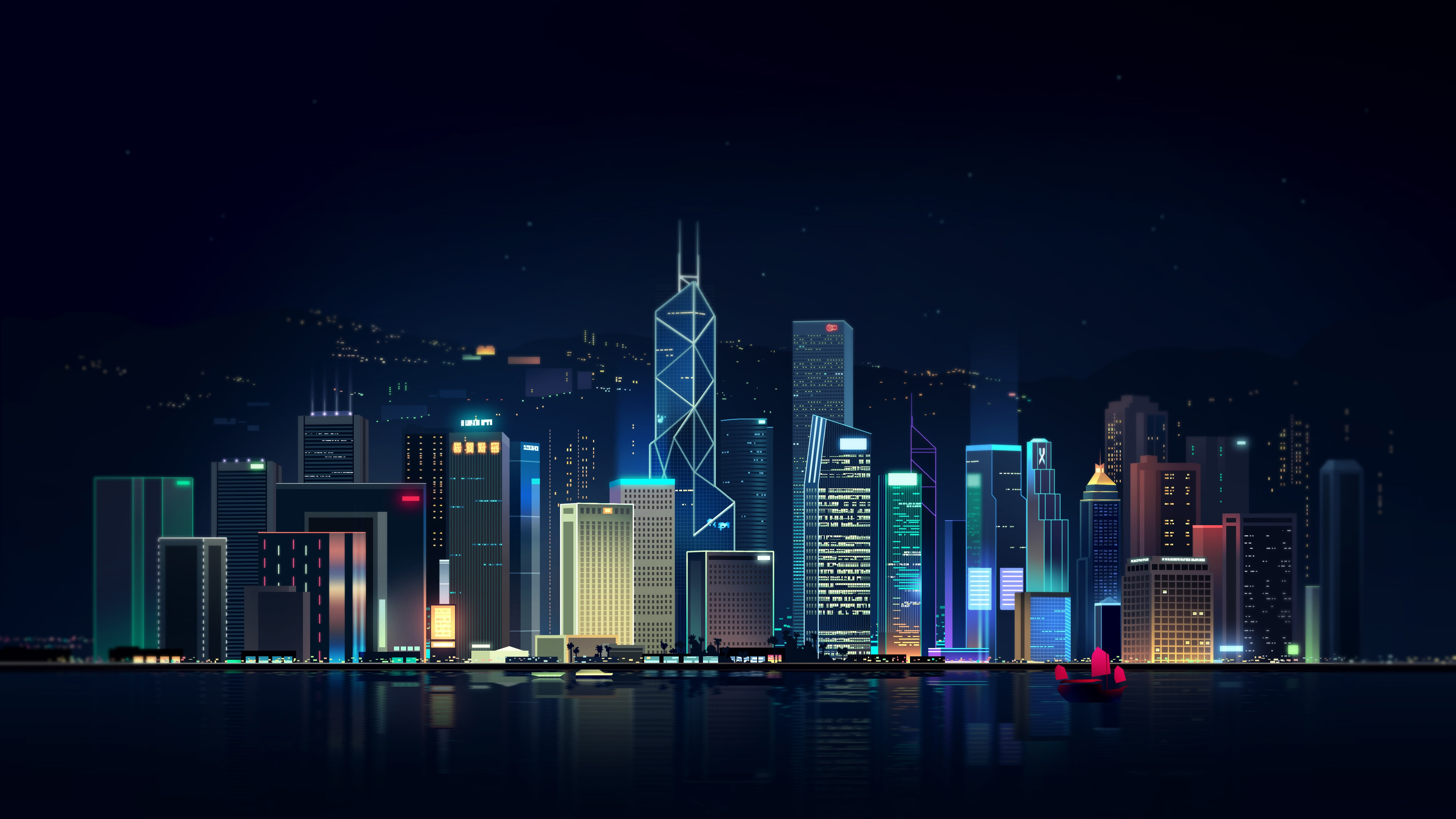 Cartoon City Night Wallpapers