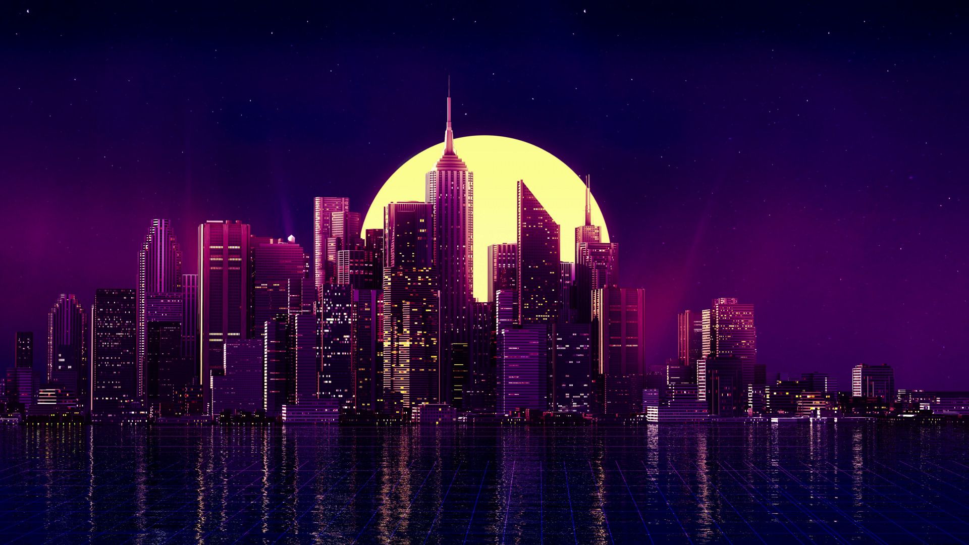 Cartoon City Night Wallpapers