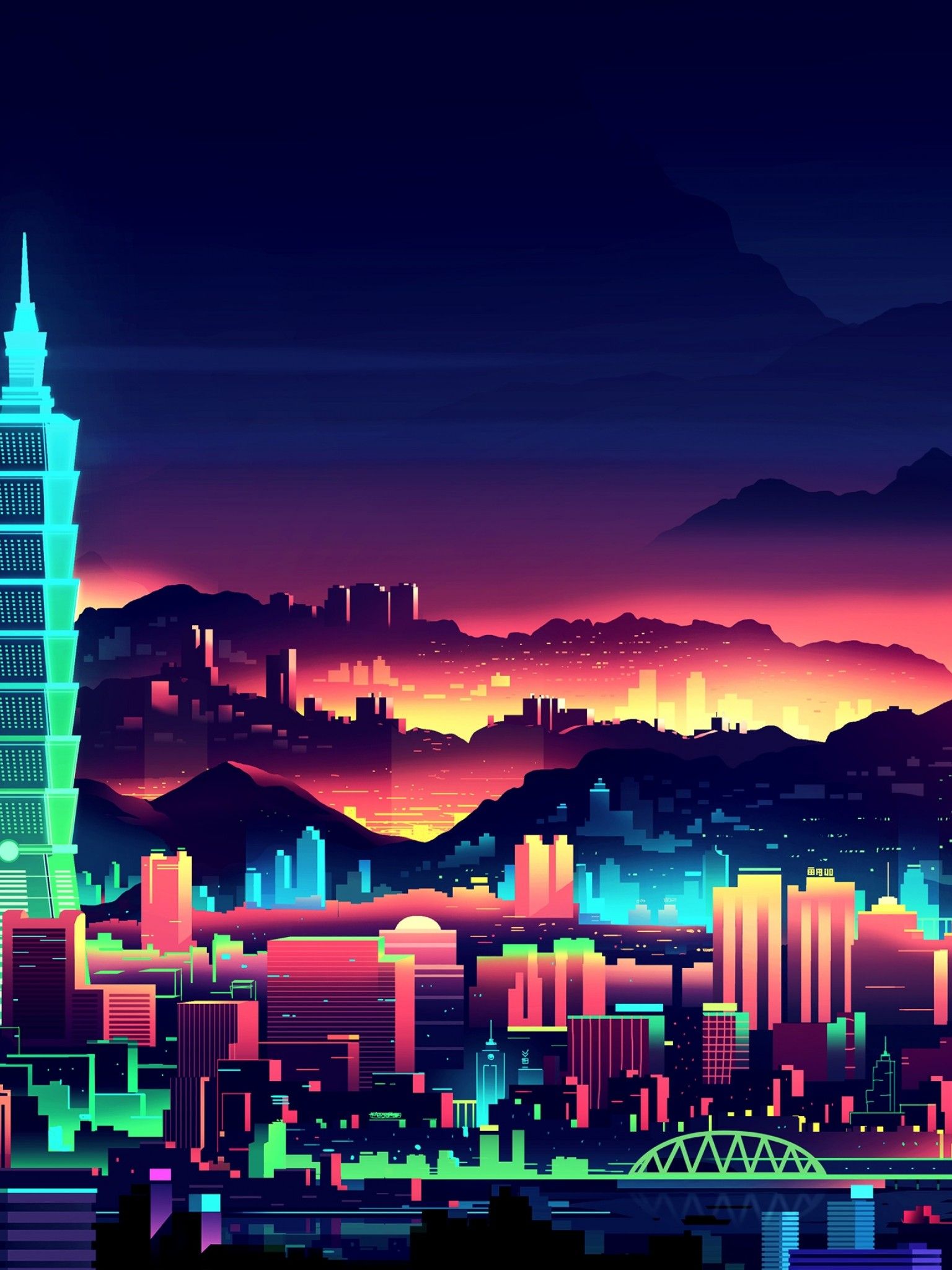 Cartoon City Night Wallpapers