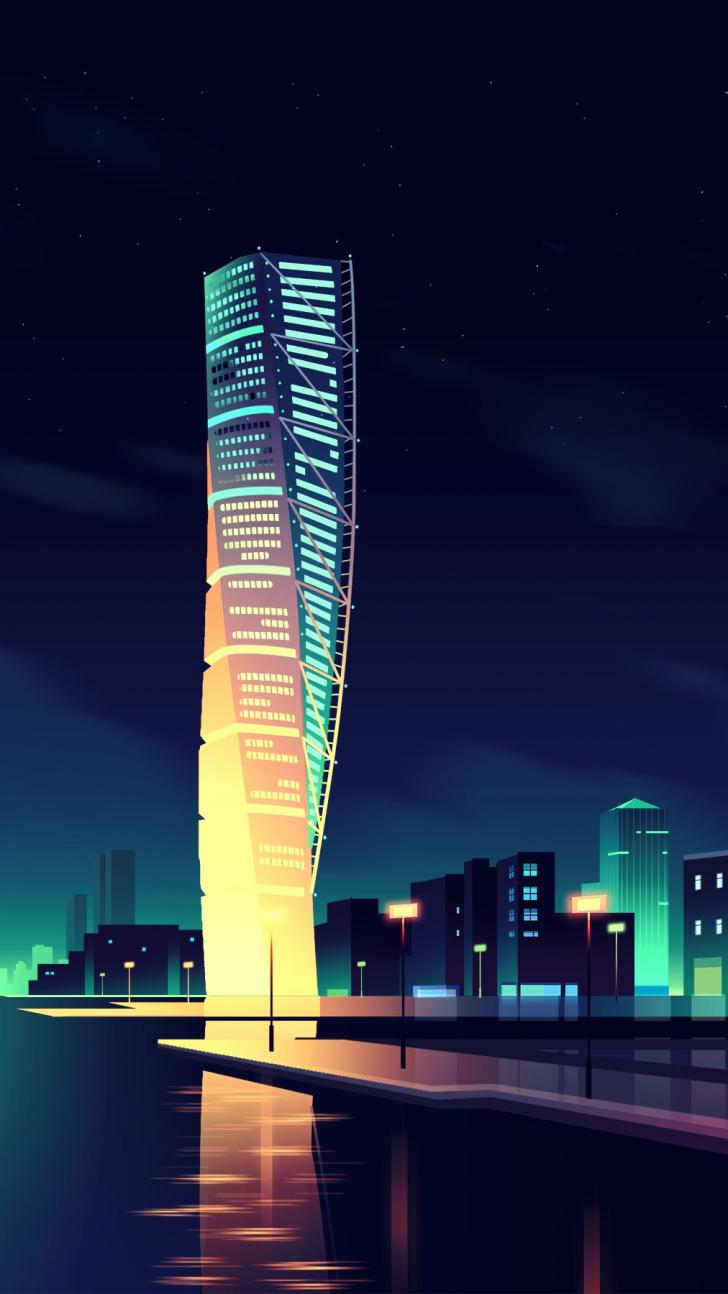 Cartoon City Night Wallpapers