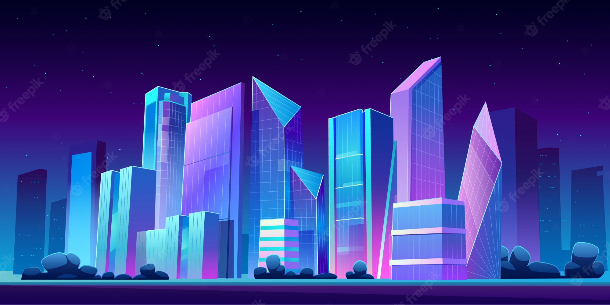 Cartoon City Night Wallpapers