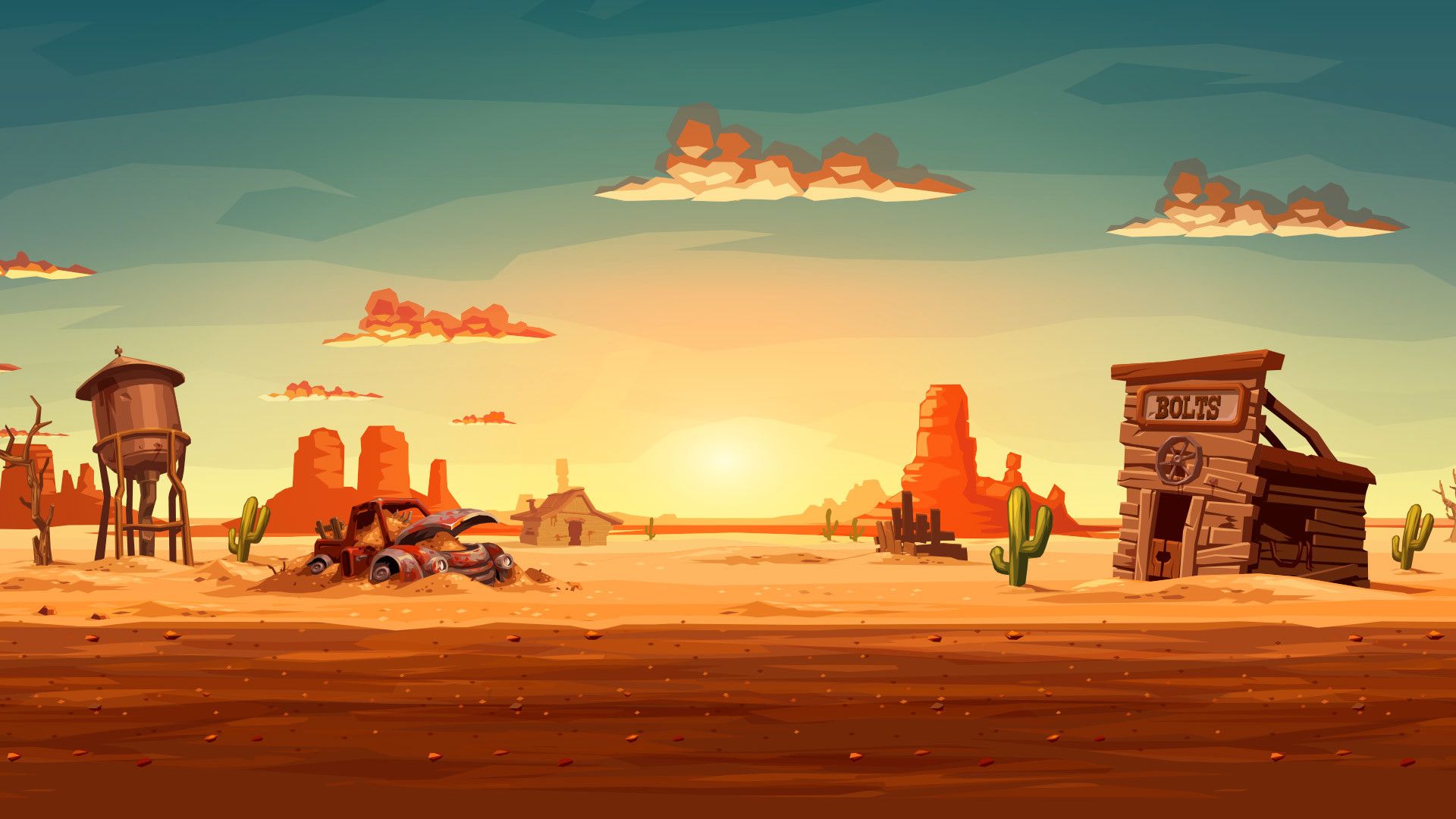 Cartoon Desert Wallpapers