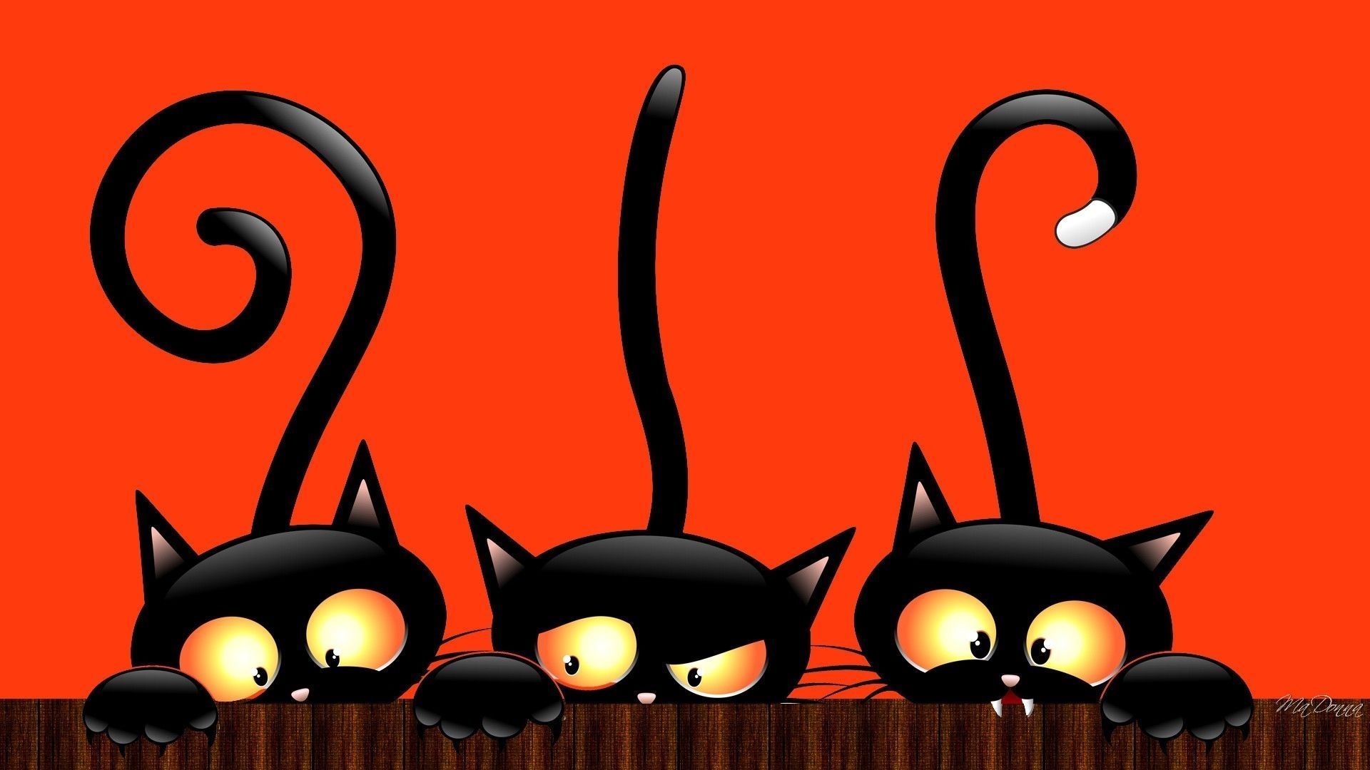 Cartoon Halloween Cat Desktop Wallpapers