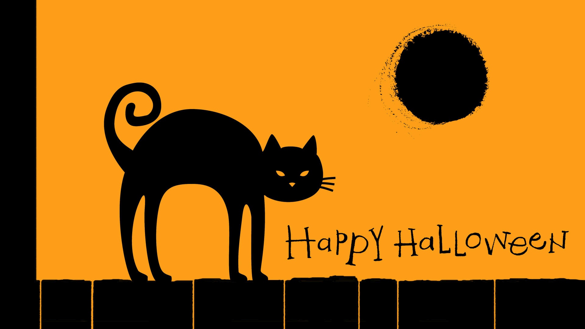 Cartoon Halloween Cat Desktop Wallpapers