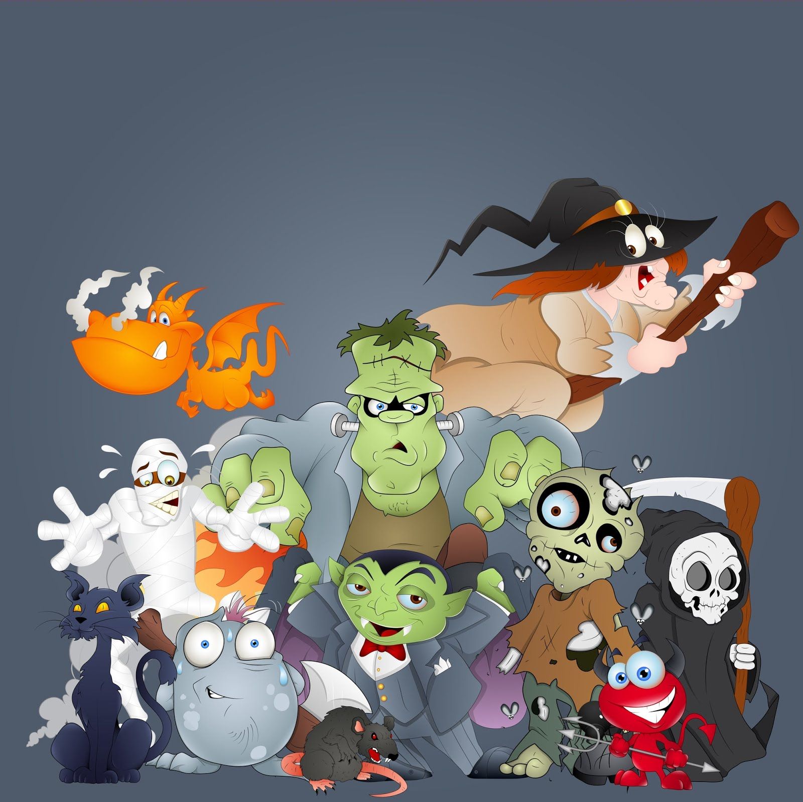 Cartoon Halloween Monsters Wallpapers