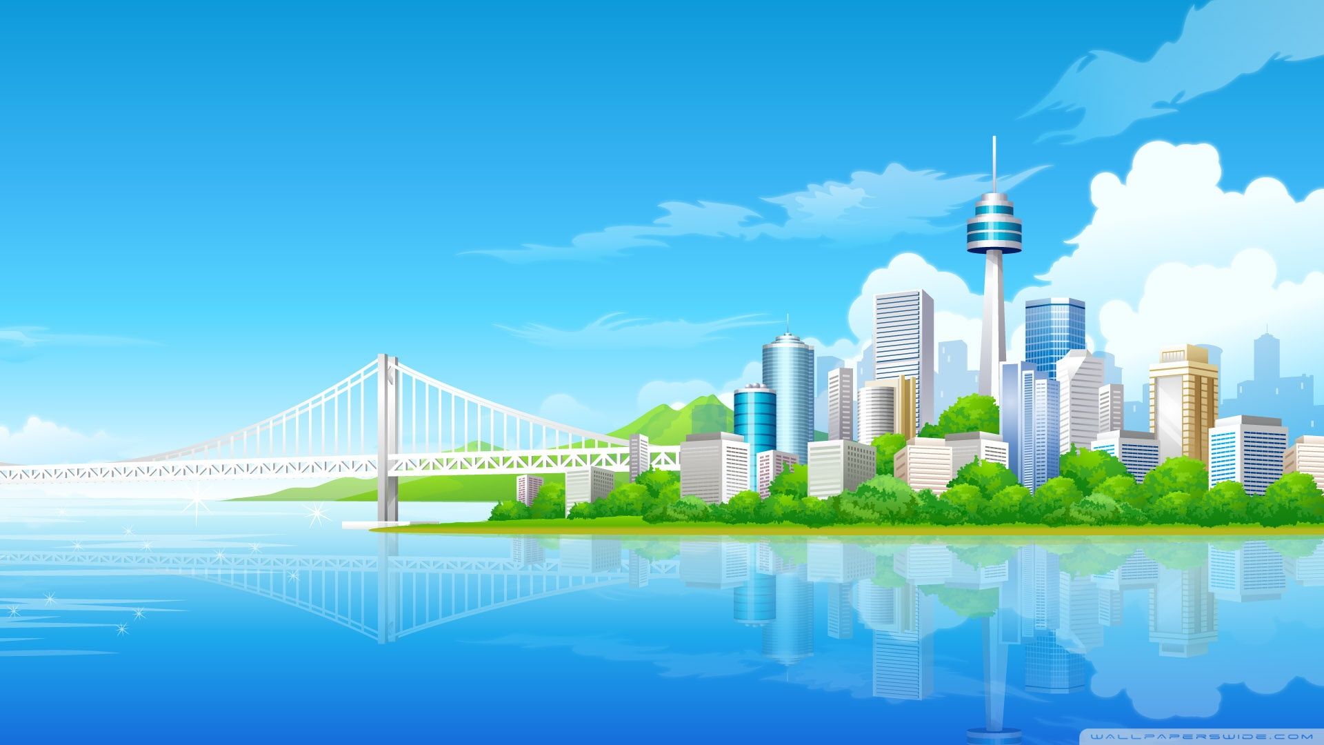 Cartoon Skyline Wallpapers