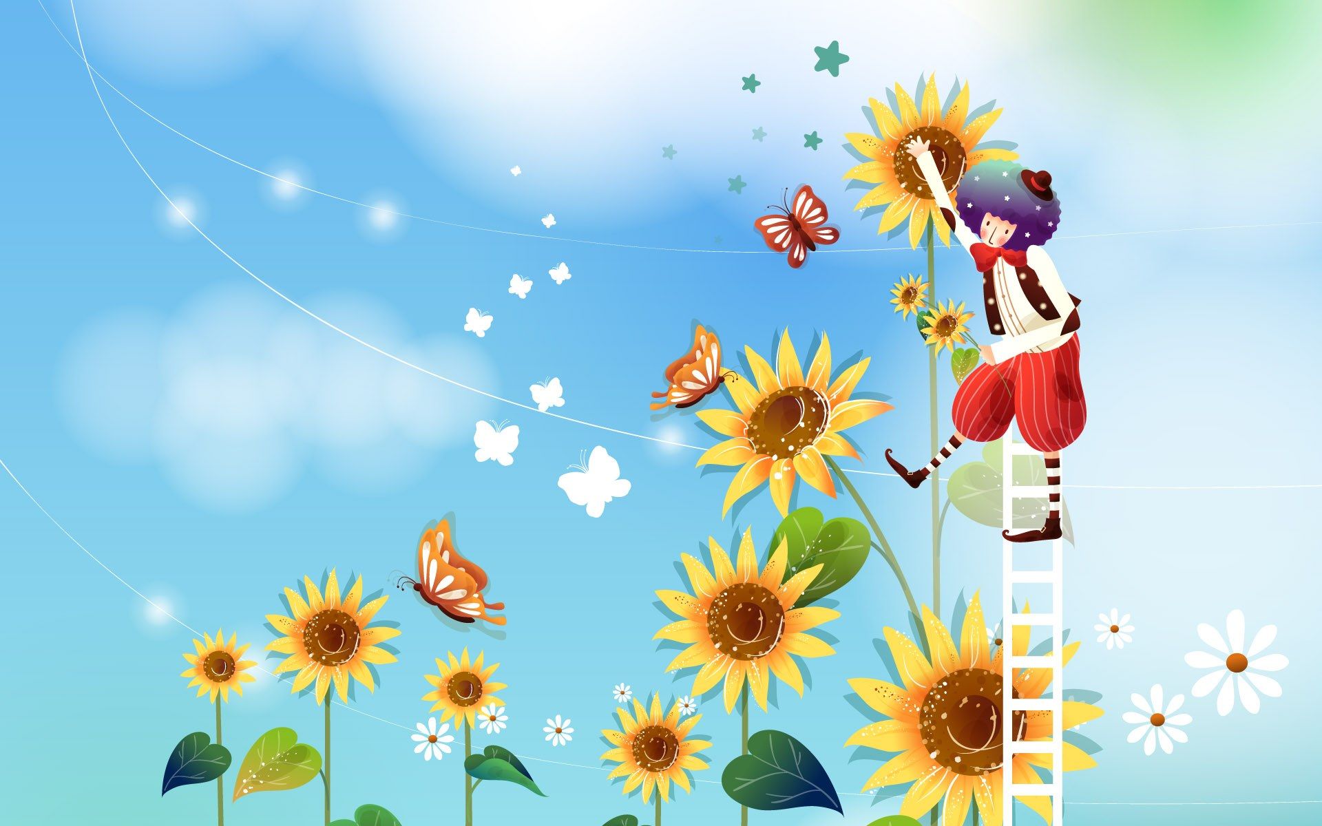 Cartoon Sunflower Wallpapers