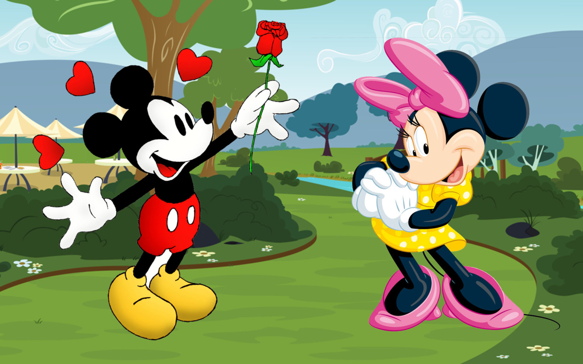 Mickey Mouse And Minnie In Love Wallpapers