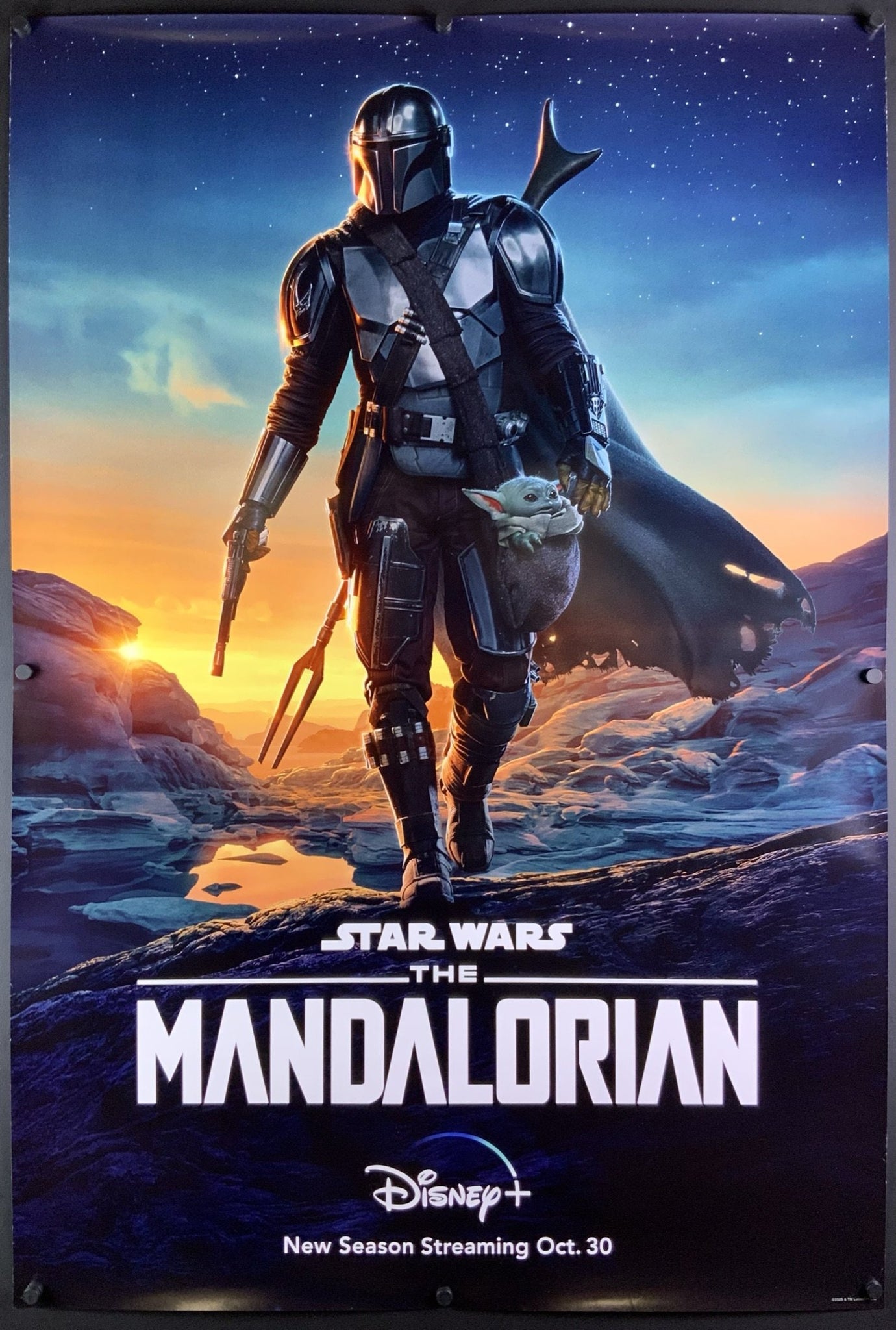 Disney Baby Yoda And The Mandalorian Poster Wallpapers