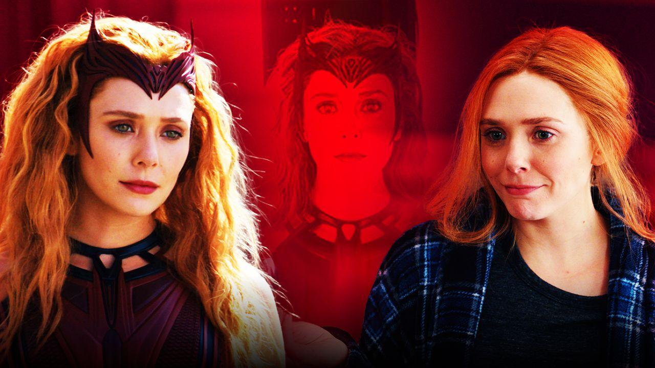 Elizabeth Olsen Red Dress Halloween In Wandavision Wallpapers