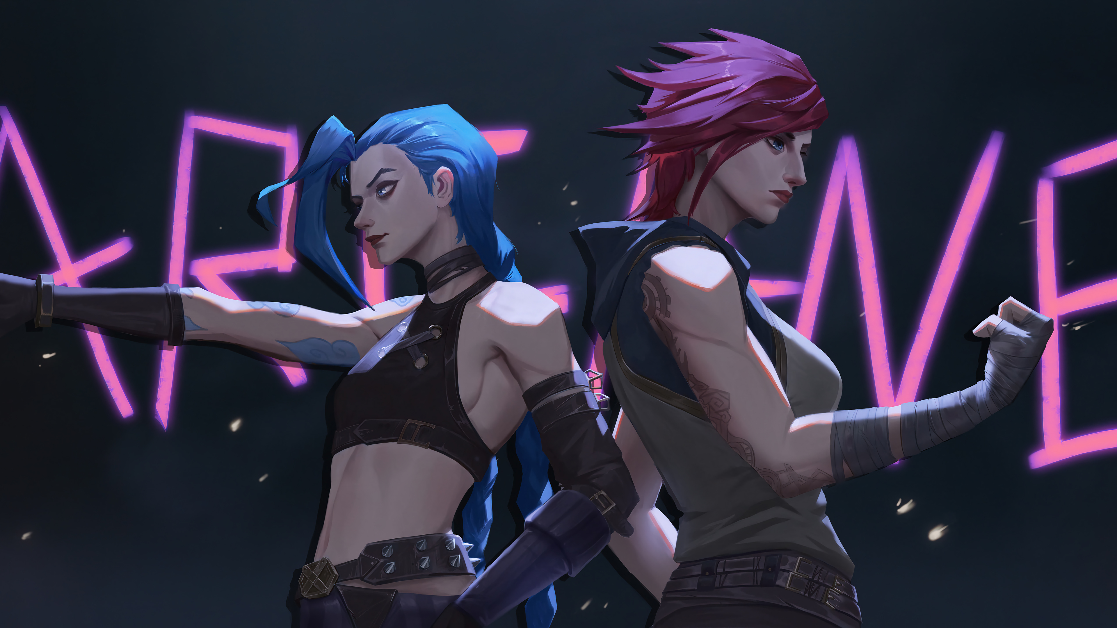 Jinx And Vi Hd League Of Legends Arcane 8K Wallpapers
