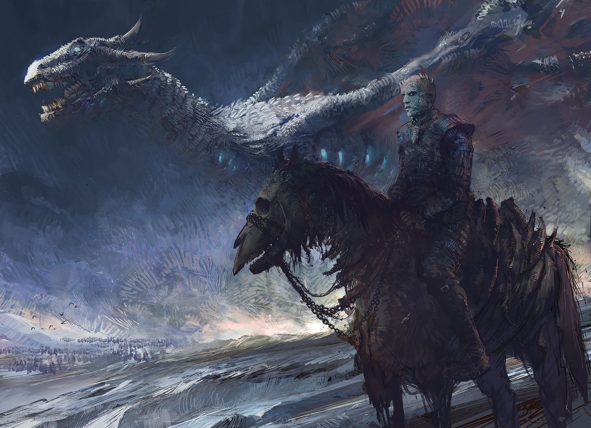Jon Snow Vs Night King Dragon Wallpapers