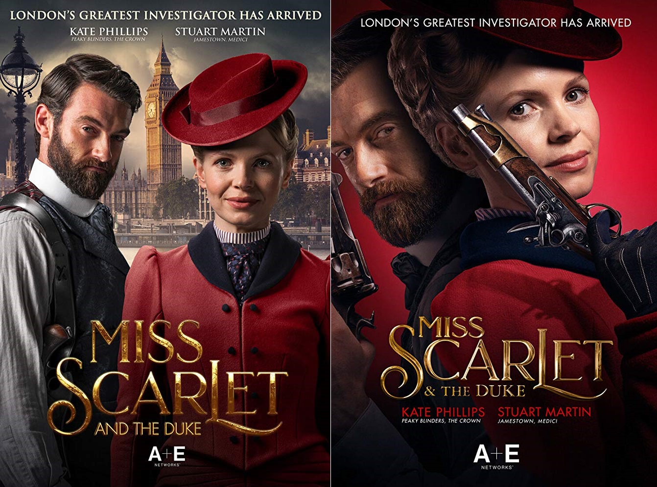 Kate Phillips And Stuart Martin In Miss Scarlet And The Duke Wallpapers