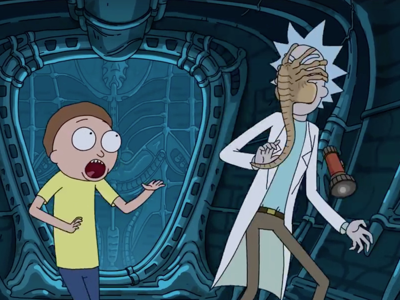 Morty And Rick Fighting With Aliens Wallpapers