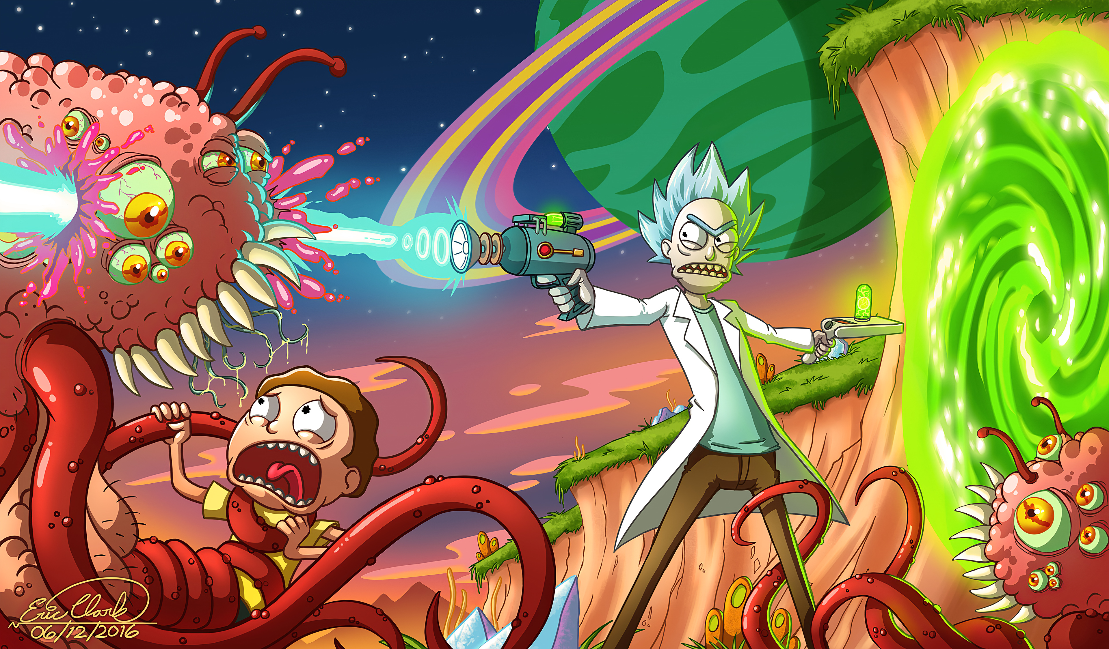 Morty Smith Rick Sanchez 4K Art Wallpapers