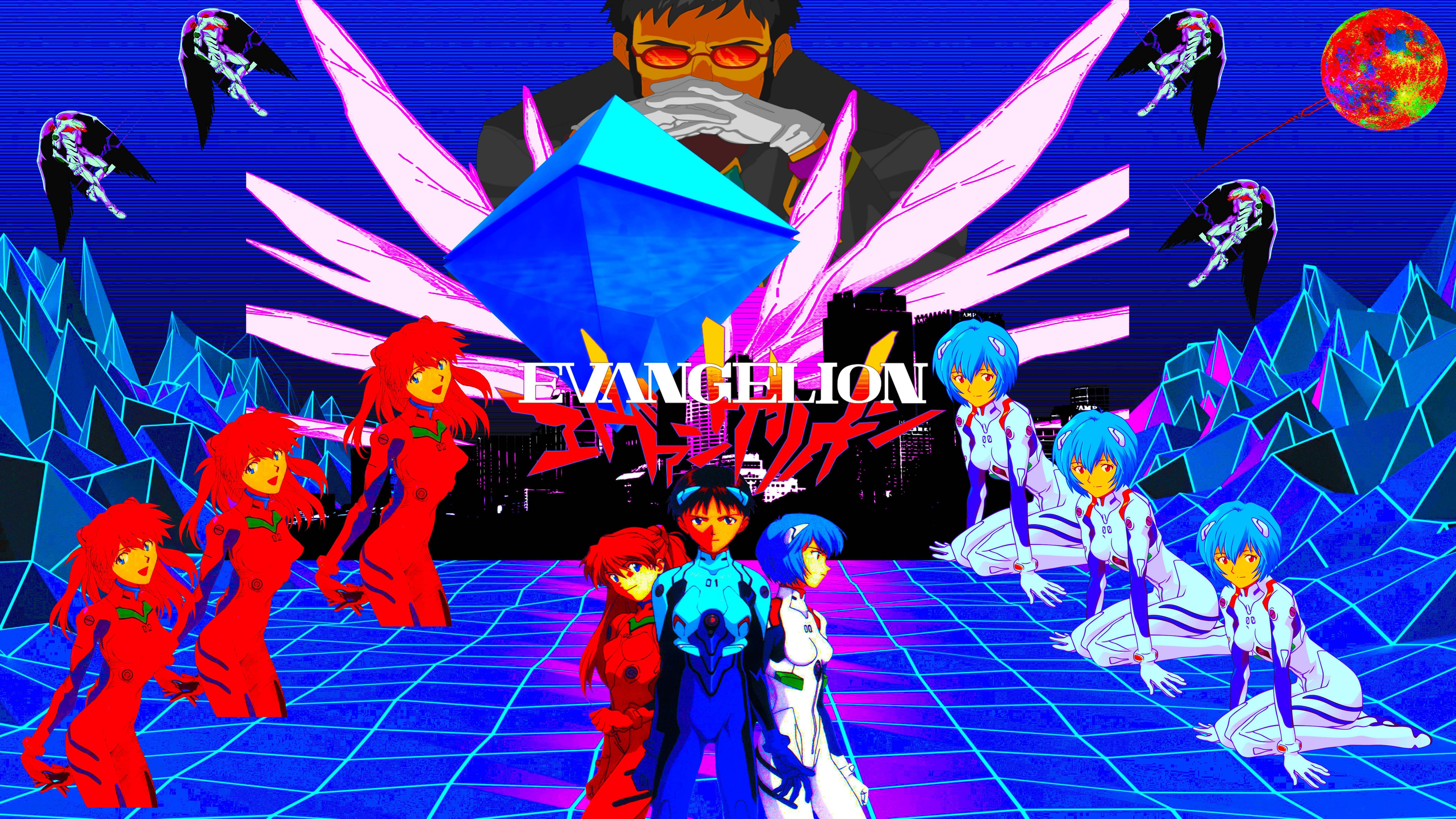 Neon Genesis Evangelion Vaporwave Wallpapers